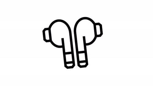 earbuds line icon animation
