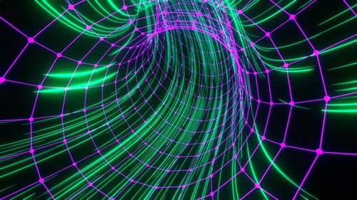 Purple And Turquoise Neon Wormhole Background Vj Loop In 4K