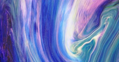 Ink Space Abstract Colorful Ink Spread Art On a Blue Background Divergent Blue and White Colors