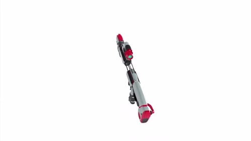Futuristisches Waffendesign in Weiß und Rot