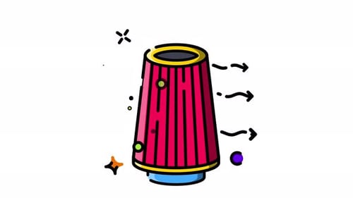Animated Sketch Style Air Filter Icon