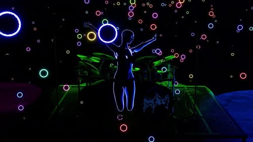 Neon Beat Drum Set and Leap VJ Loop