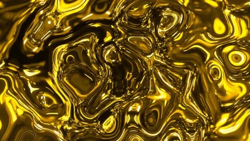 Abstract Flowing Golden Liquid Background Animation