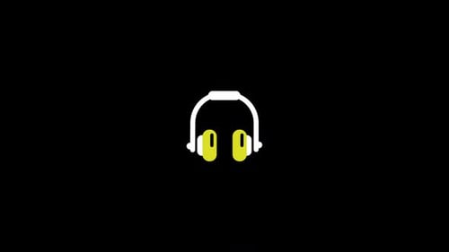 Flat Design Animated Headphones Icon