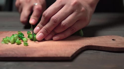 chopping green onions