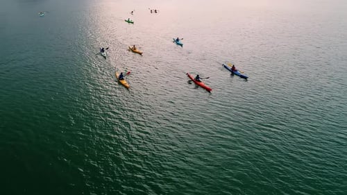Aerial Kayaks on Sea