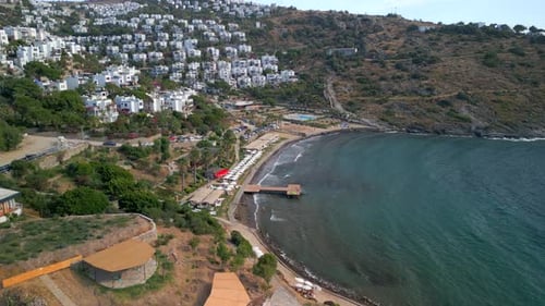 Aerial view of summer resort and beach, Turkey.