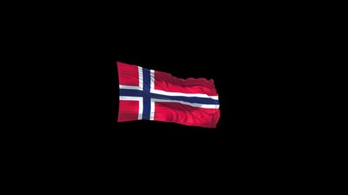 Waving Norway Flag Realistic Animation