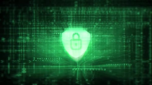 Futuristic Digital Glitch Security Logo Reveal