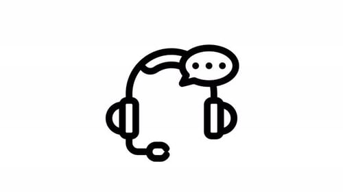 headphones line icon animation