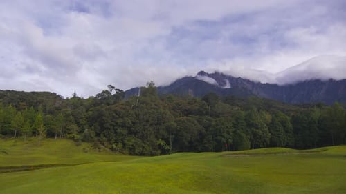 4K Timelapse of Mount Kinabalu with Dramatic cloud movement .