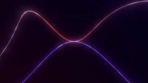 Seamless Loop of Abstract Neon Glowing Wavy Lines Background