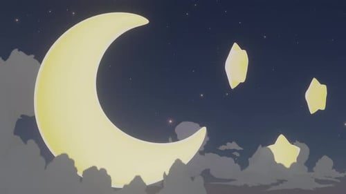 Animated Celestial Reveal with Moon and Stars