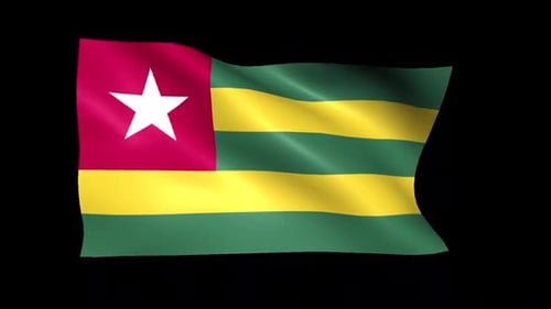 Togo National Flag Waving Animation