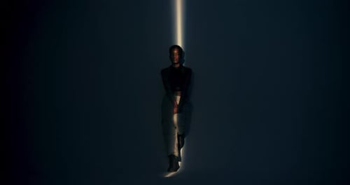 Fashion Portrait in a Beam of Light