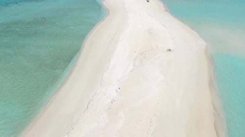 Aerial view of tropical island and beaches, Maldives.