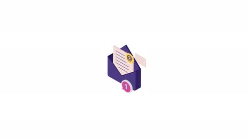 Isometric Email Notification Animation A Modern Digital Communication Concept