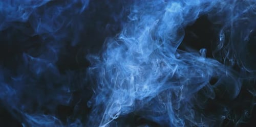 Formless jet of blue smoke