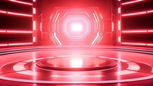 Futuristic Red Virtual Stage Background Loop