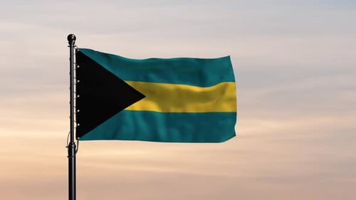Bahamas Flag Scene Under a Breezy Sky
