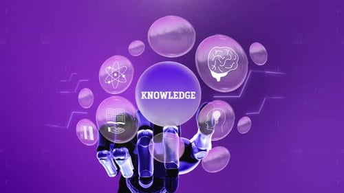 Digital Screen, Knowledge Robotic Technology, Concept, Background 4K