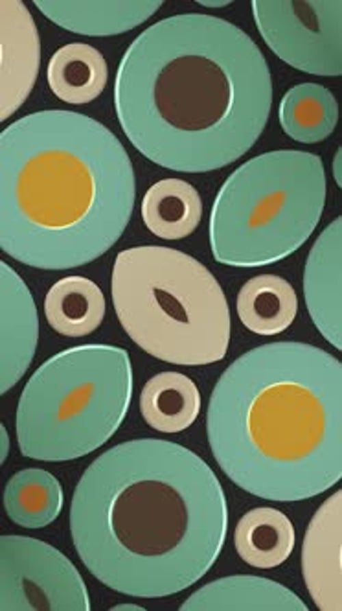 Retro Geometric Abstract Circles and Ovals Pattern Loop