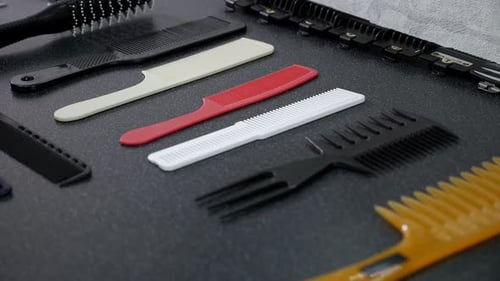 Various Combs and Brushes for Cosmetology