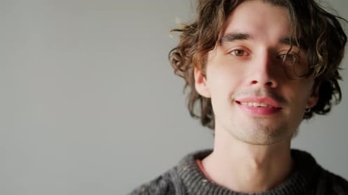 Portrait of Handsome Young Brunette Man