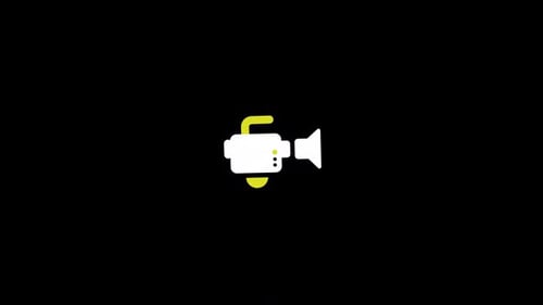 Animated Flat Design Camera Icon Logo Reveal