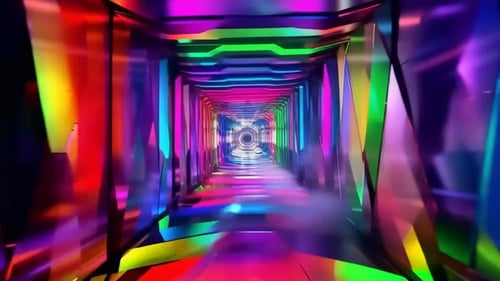 Vibrant Futuristic Geometric Tunnel Drive Loop