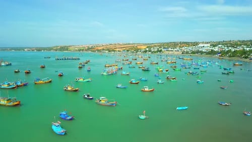 Fishing Village in Mui Ne Vietnam Mui Ne Fishing Village Flying Around Several Hundred Fishing Boats