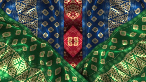Indonesia Ethnic Silk Pattern Cloth Fabric Wave Songket Riau Alpha Channel Jambu Pakis Bertingkat
