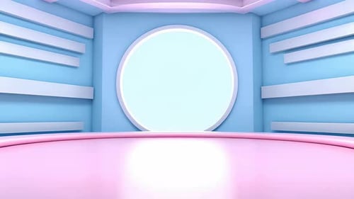 Podium Futuristische Vitrine mit Plattform für Produktausstellungen. Leeres modernes Bühnendisplay