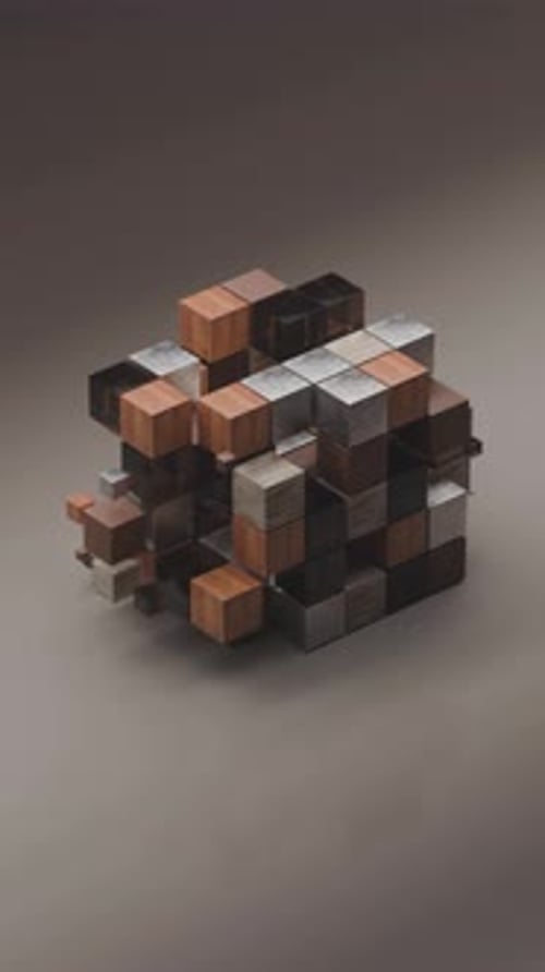 Animação de fábrica satisfatória em loop 3D