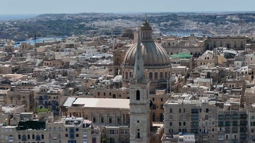 Aerial View of Valletta's Skyline on a Sunny Day