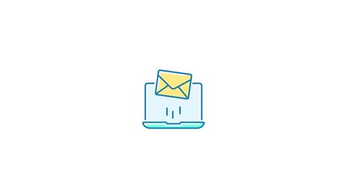 Email Sending and Receiving Animation on Laptop
