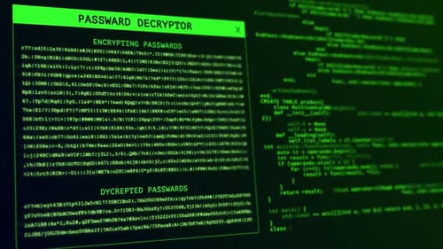 Digital Password Decryptor Interface with Cyber Security Code