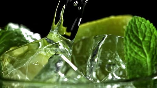 Close Up of Refreshing Drink Preparation