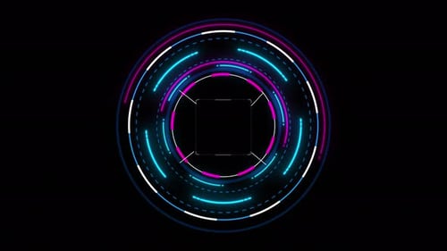Circle HUD Futuristic Sci Fi Circle Elements Appearing Artificial Intelligence Service Setup Tech