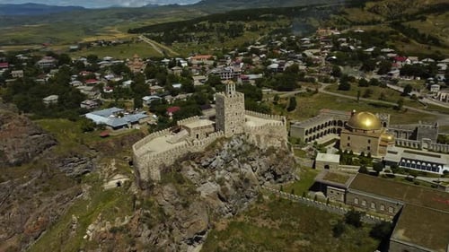 Aerial View of Akhaltsikhe Fortress in Georgia