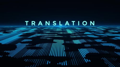 Digitaler Hintergrund und Textanimation — Übersetzung