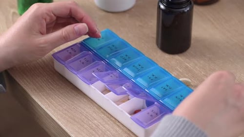 Organizing Pills in a Weekly Pill Organizer
