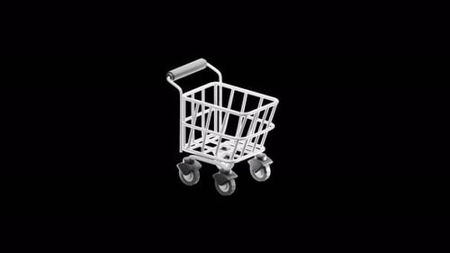 Modern 3D Shopping Cart Spinning Animation