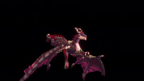 Majestic 3D Animated Dragon Flying Cycle