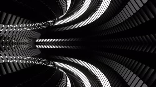 Partial Circular Moving White Neon Lines Background Vj Loop In 4K