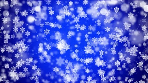 Blue Flickering Snowflake Random Motion of Particles