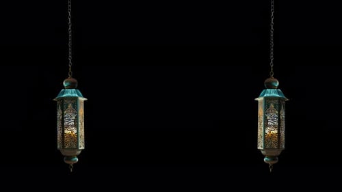 Ramadan Lantern With Alpha Channel Included Loop