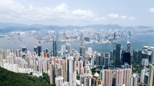 Hong Kong View on Metropolis Cityscape of China City or HK Town