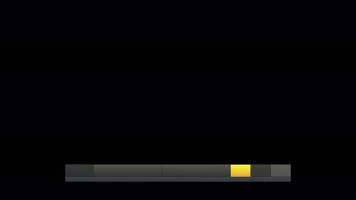 Game Time Collection: A grey bar logo reveal element appearing on the lower third of a black screen