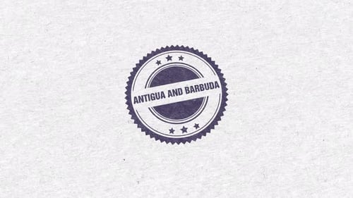 Antigua And Barbuda Golden Rubber Stamp